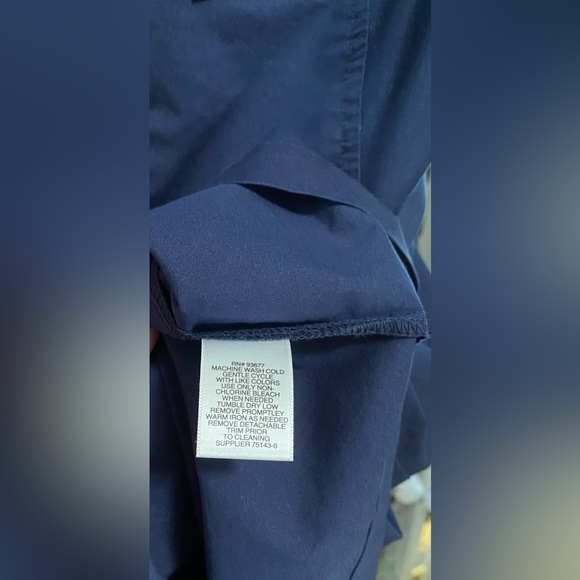 LIZ CLAIBORNE Navy Blue Sleeveless A Line Dress with Belt - Picture 4 of 10